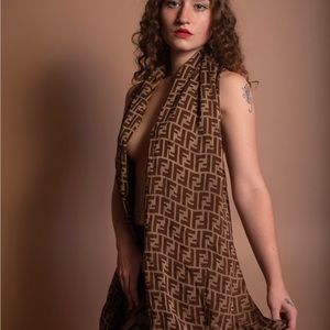 Fendi with Signature Fendi Print Silk Scarf